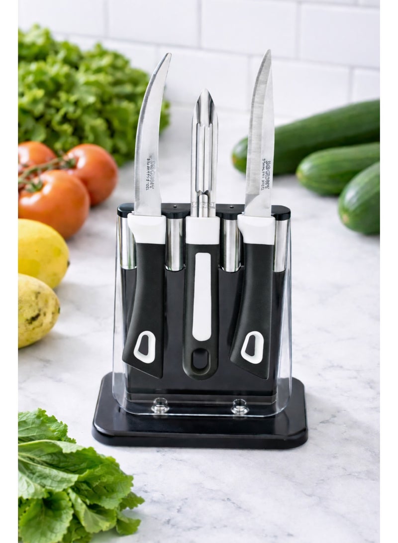 ديسينت ديسنت 3 بيسز كيتشن نايف سِت –  وِذ آوت ستاند | ستينلس ستيل بليدز – رَست ريزِستَنت | بلاين نايف 21.2 سم، ليزر نايف 21.2 سم آند بيلَر 18.8 سم - Image 2